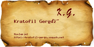 Kratofil Gergő névjegykártya